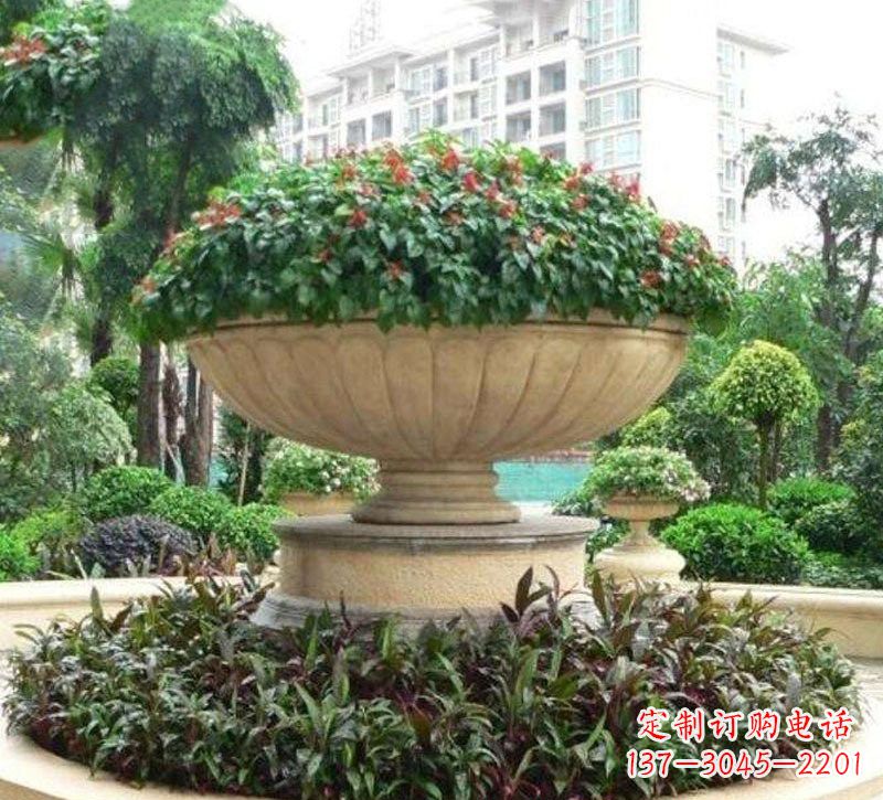 烟台石雕小区花盆