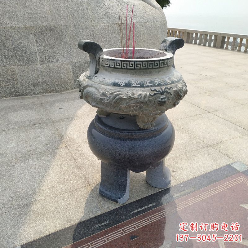 烟台石雕圆香炉