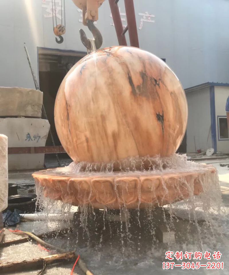 烟台时来运转风水球石雕