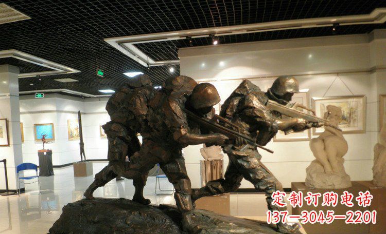 烟台士兵突击战士铜雕