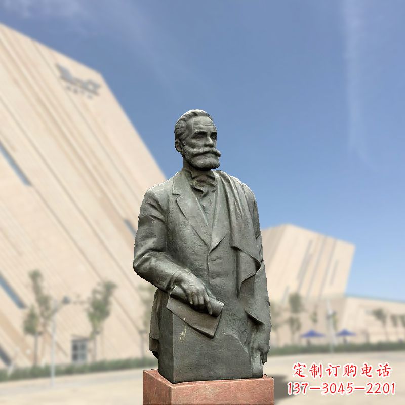 烟台世界名人“黄色炸药”的发明者诺贝尔半身像雕塑