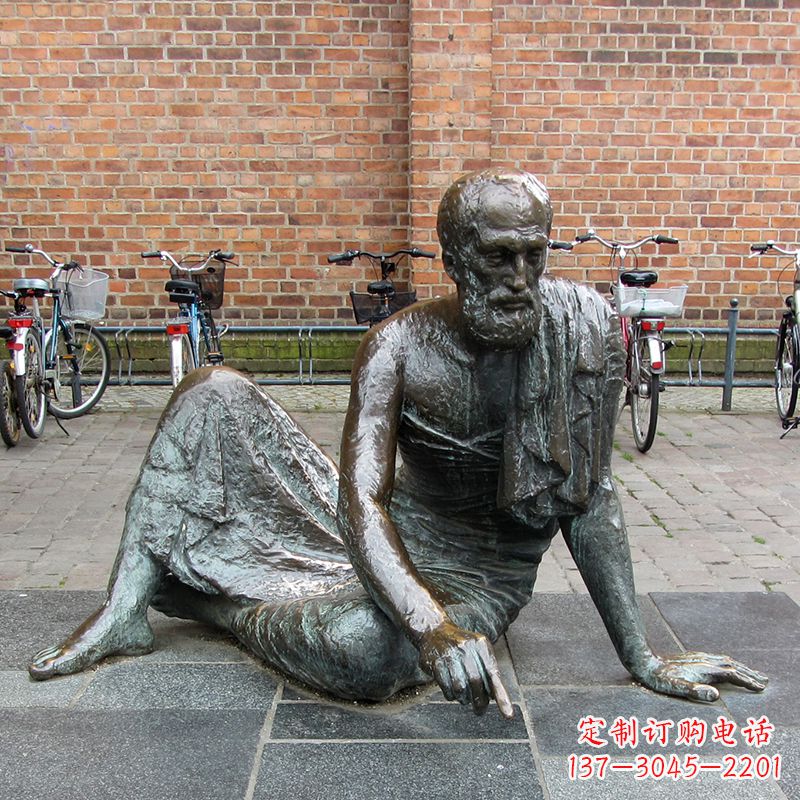 烟台世界名人古希腊著名物理学家阿基米德铜雕塑像广场人物雕塑