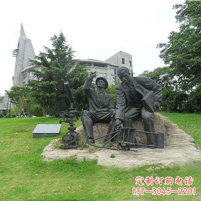 烟台世界名人美国著名发明家莱特兄弟公园名人雕塑
