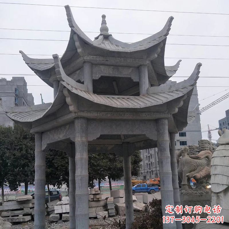 烟台双层八角石雕凉亭