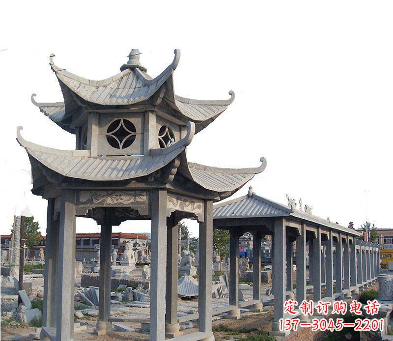 烟台双层仿古凉亭石雕