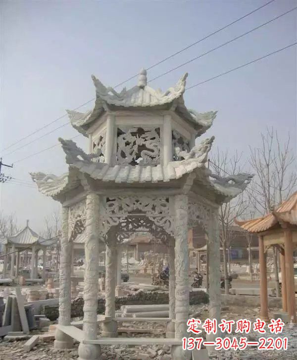 烟台双层凉亭石雕