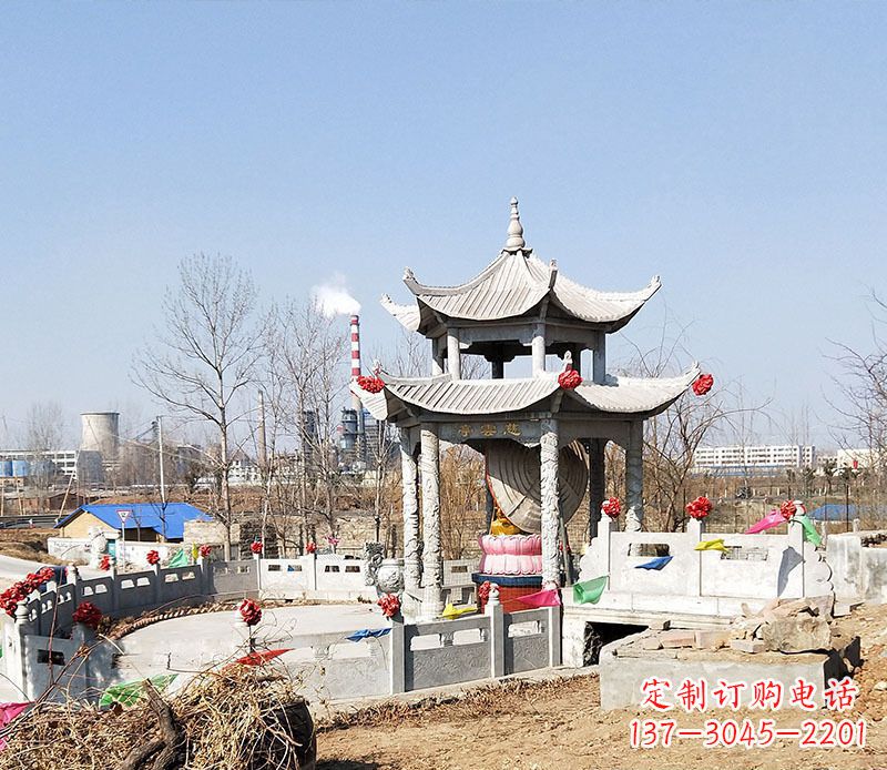 烟台双层石凉亭石雕 (2)