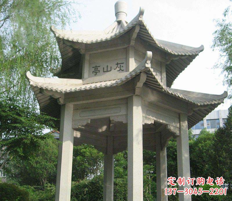 烟台双层石凉亭石雕
