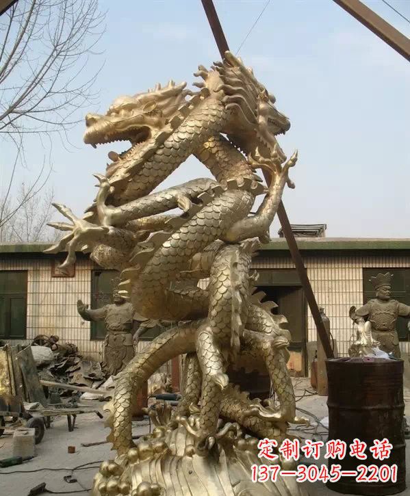 烟台双龙铜雕