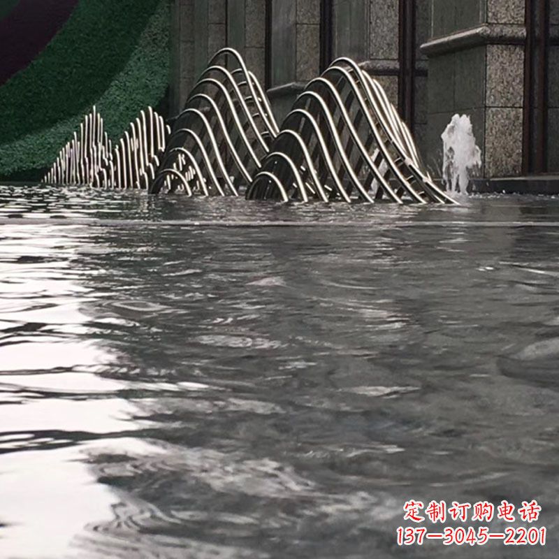 烟台水池水景假山不锈钢