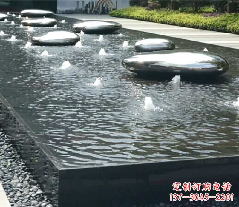 烟台水滴水池不锈钢雕塑