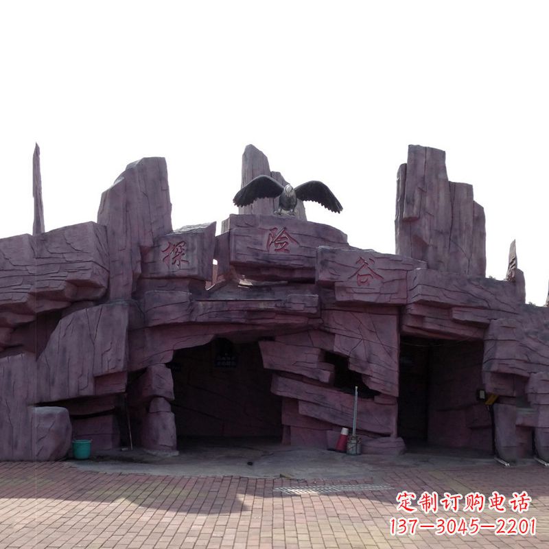 烟台水泥塑石大门景观假山