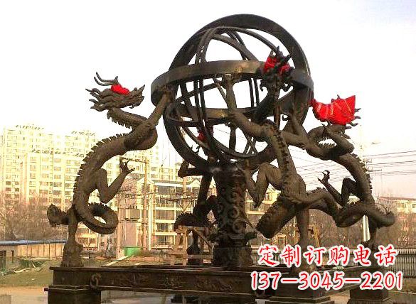 烟台四龙戏珠城市景观铜雕