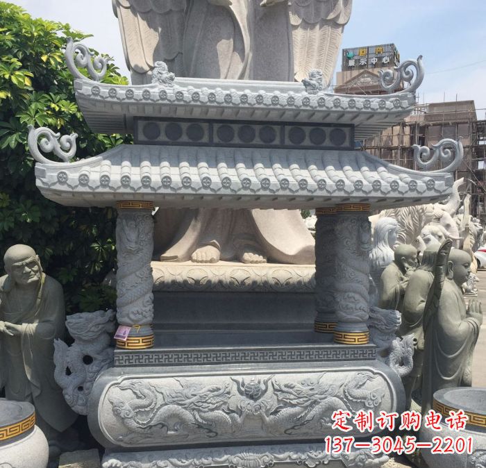 烟台寺庙景观仿古香炉石雕 (2)
