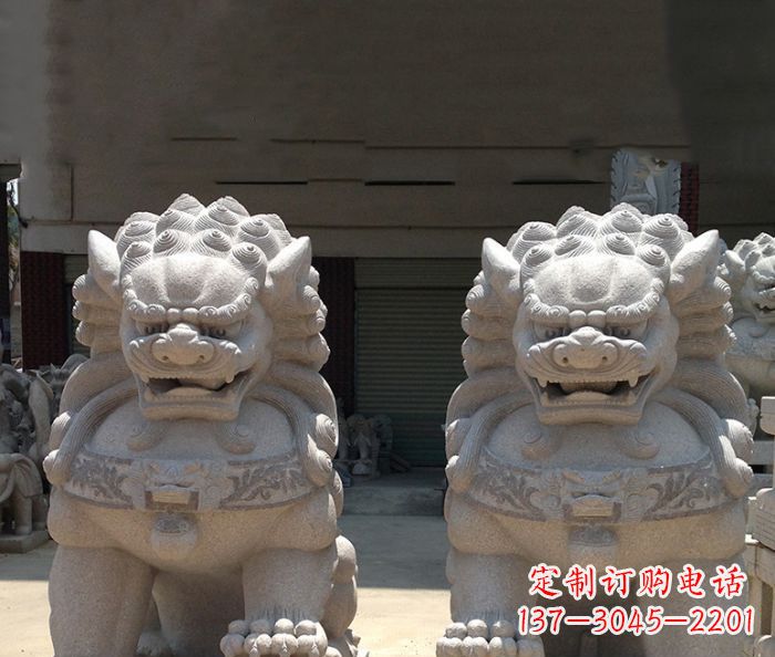 烟台寺庙景观仿古镇宅石狮子