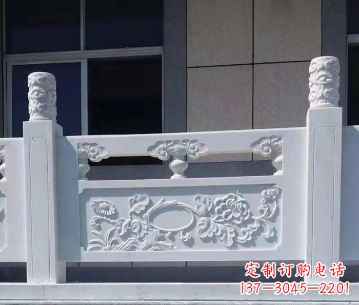 烟台寺庙景观汉白玉石浮雕栏板 (4)