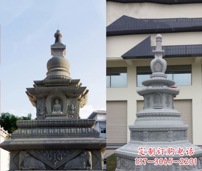 烟台寺庙景观舍利塔石雕 (3)