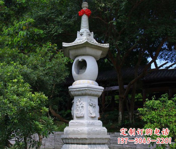 烟台寺庙景观舍利塔石雕 (2)