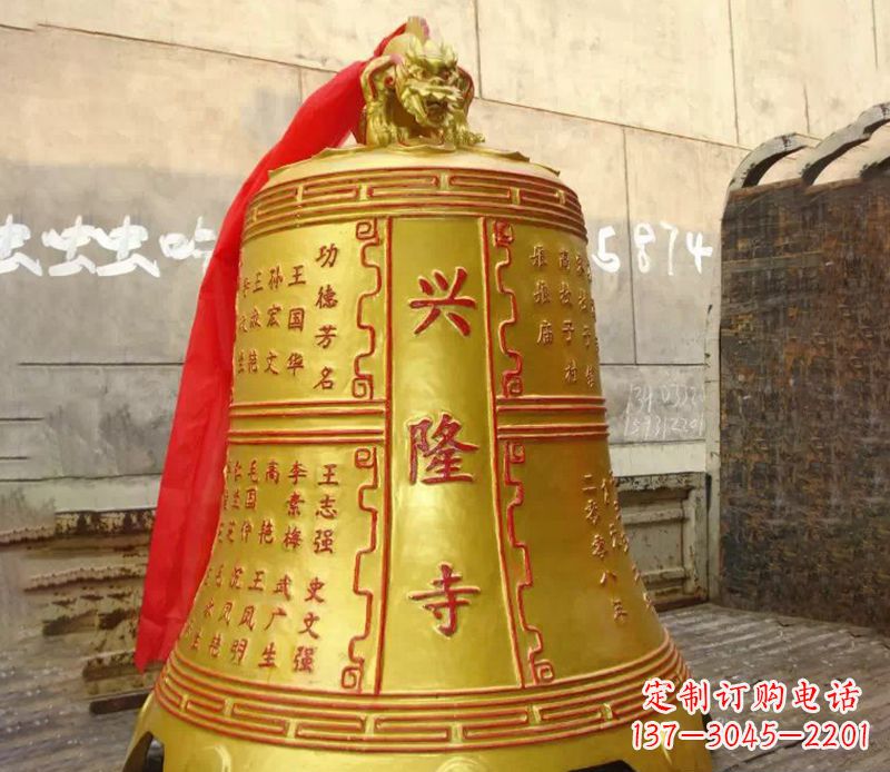 烟台寺庙景观铜钟雕塑
