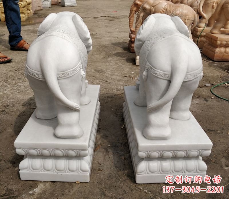 烟台寺庙石雕大象