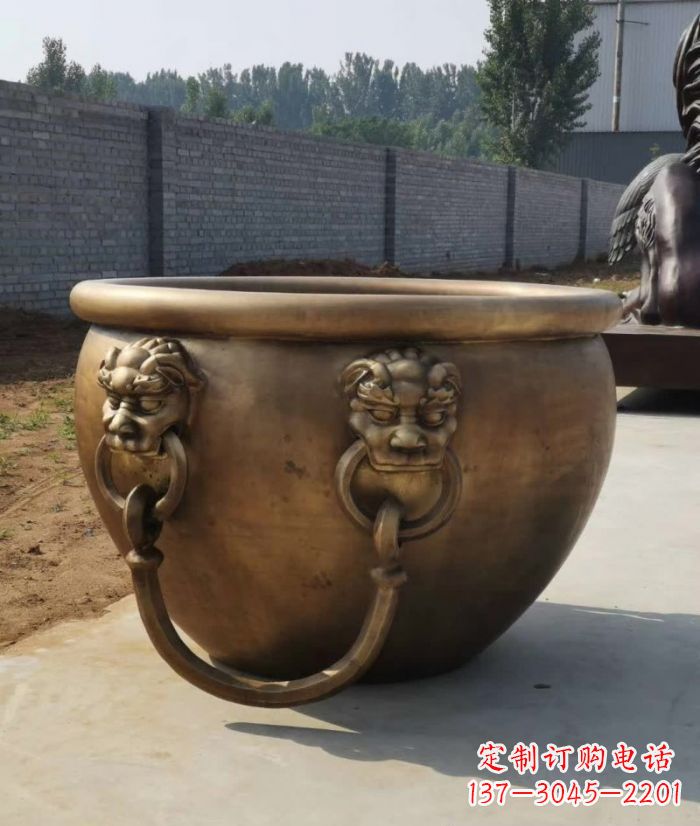 烟台寺庙铜雕水缸