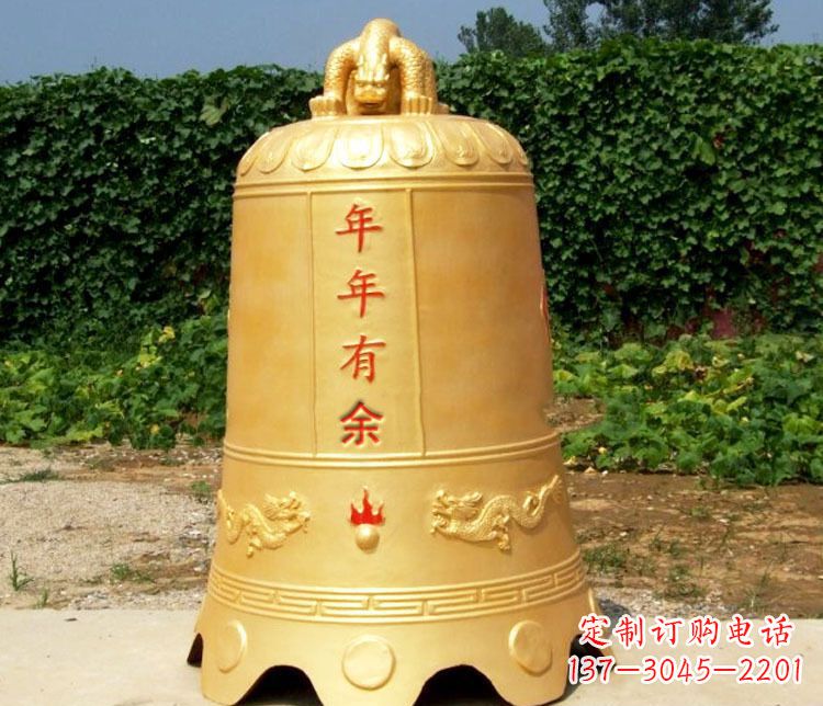 烟台寺庙铜钟雕塑 (2)