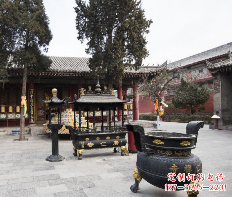 烟台寺庙铜香炉铜雕