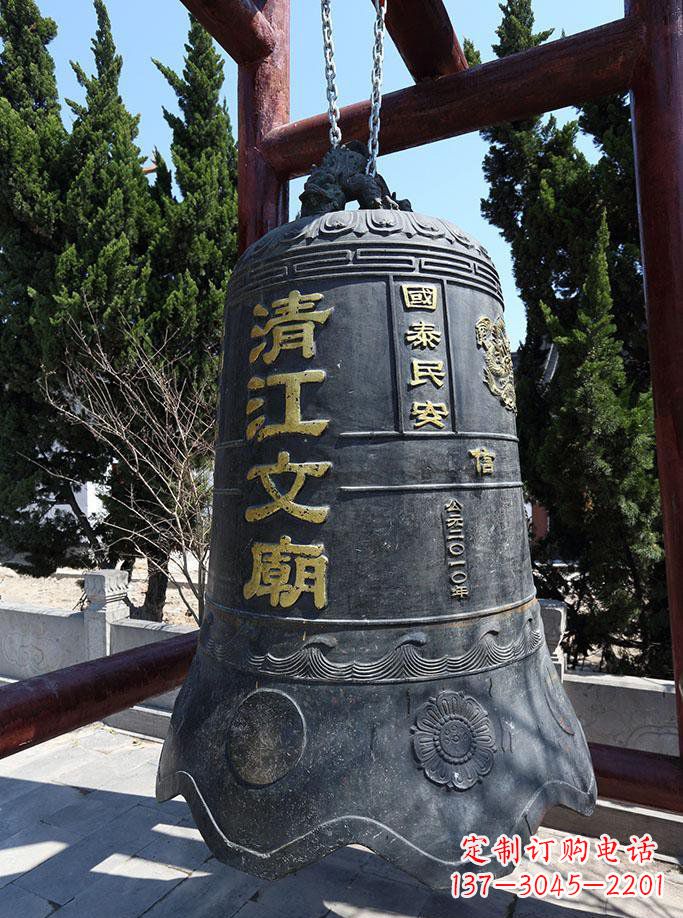 烟台寺庙铜钟雕塑 (5)
