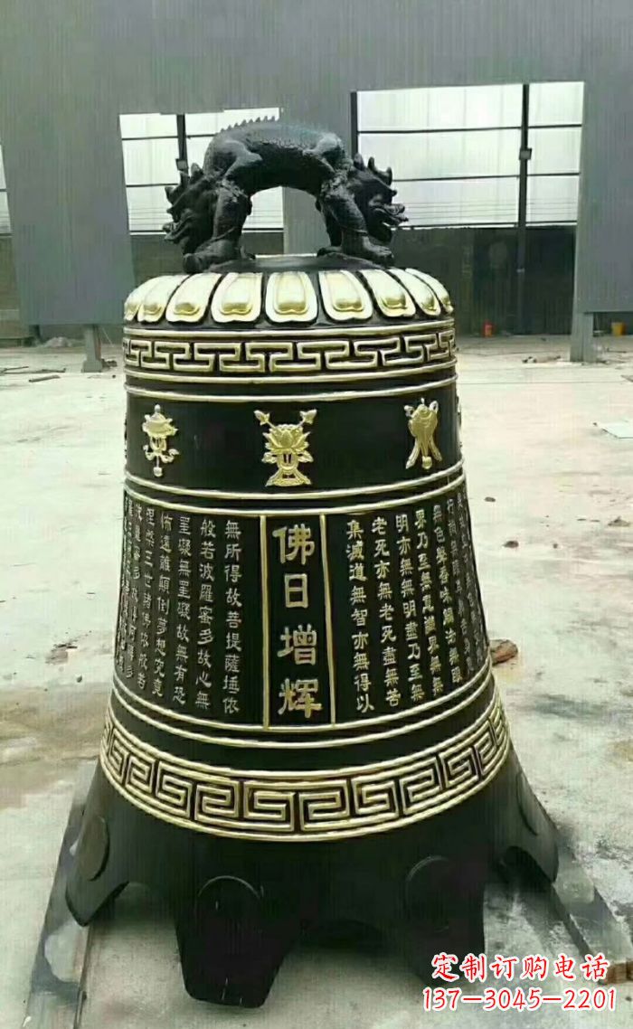 烟台寺庙铜钟雕塑 (6)