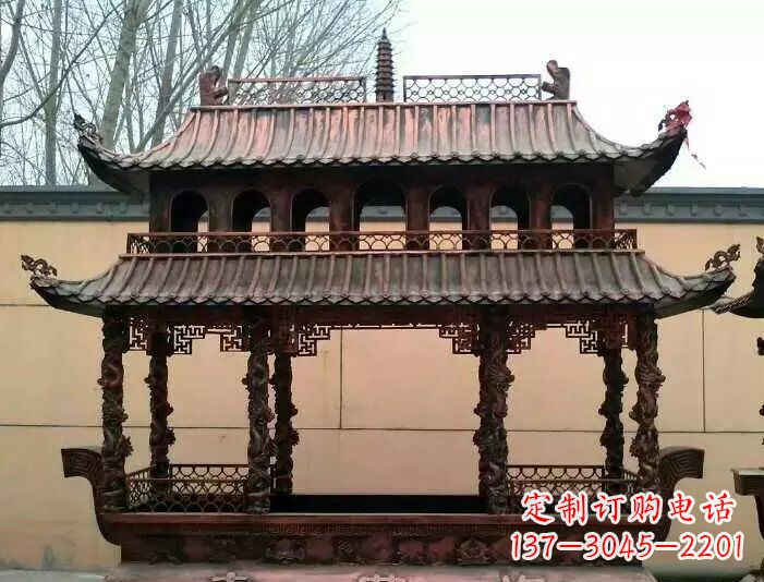 烟台寺庙香炉铜雕 (3)