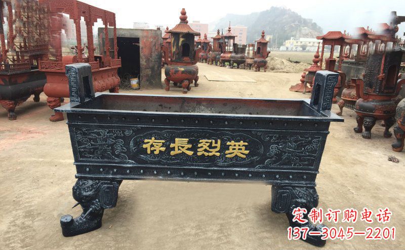 烟台寺庙香炉铜雕 (4)