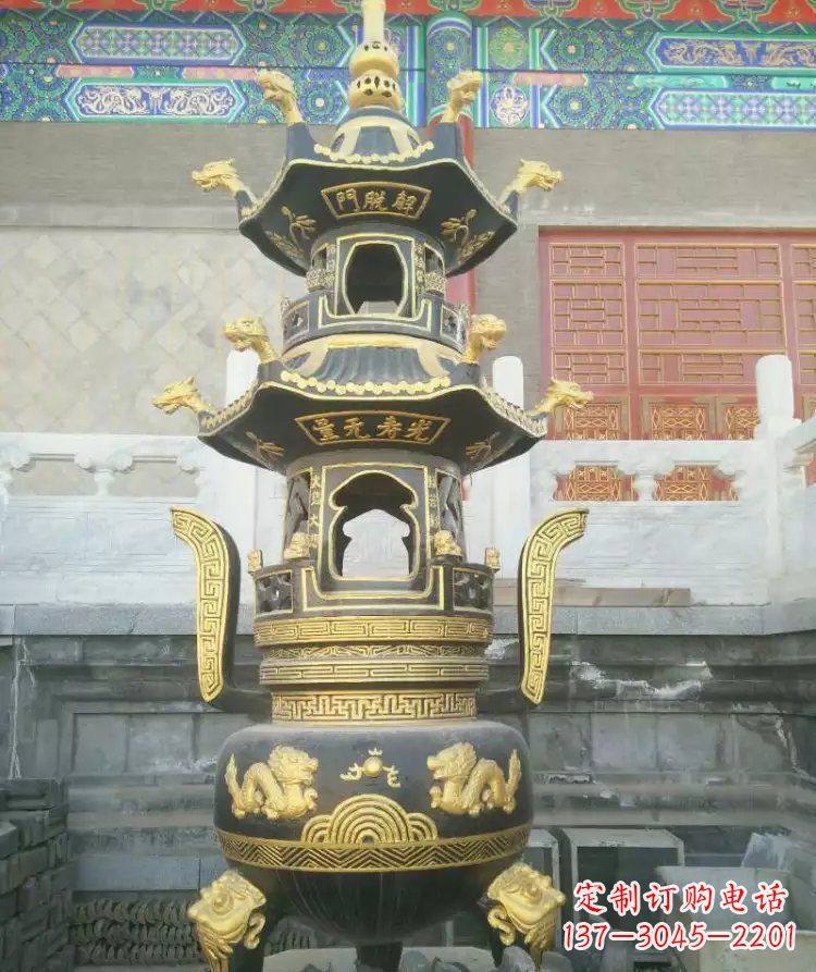烟台寺庙香炉铜雕_1