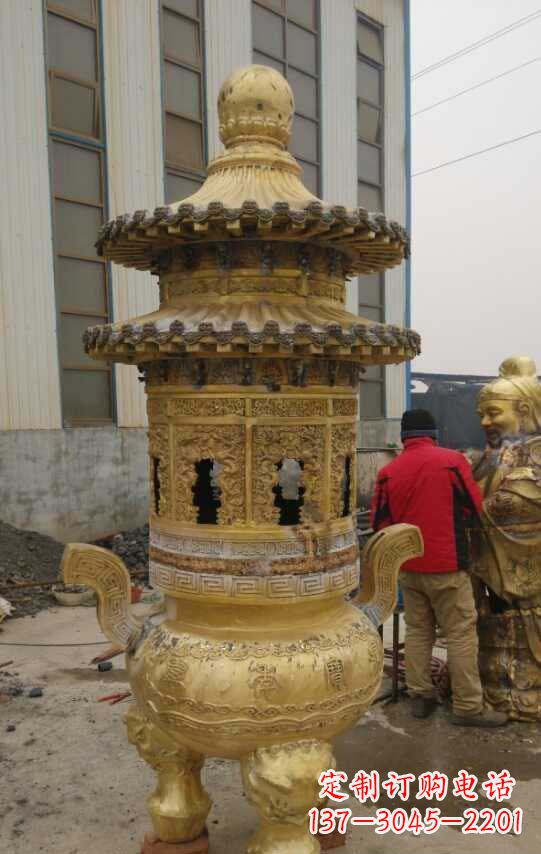 烟台寺庙香炉铜雕塑