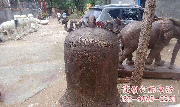烟台寺庙铸铜钟铜雕 (3)