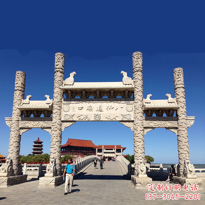 烟台寺院大门无楼石牌坊