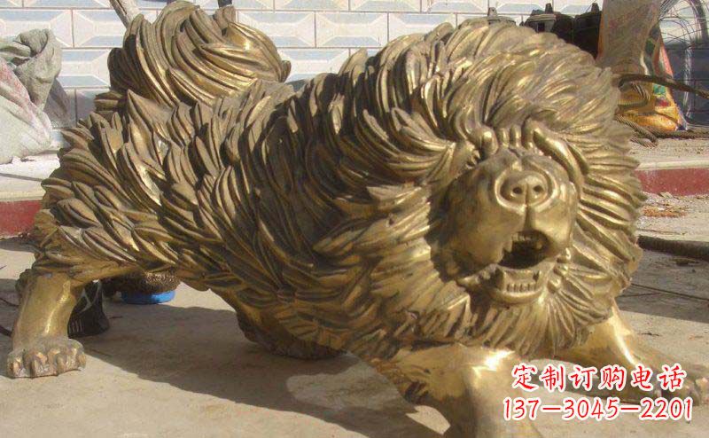 烟台松狮犬动物铜雕