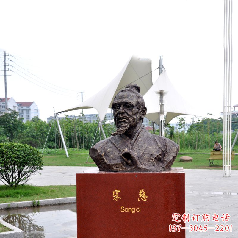烟台宋慈铸铜头像雕塑-古代十大名医园林广场人物雕塑