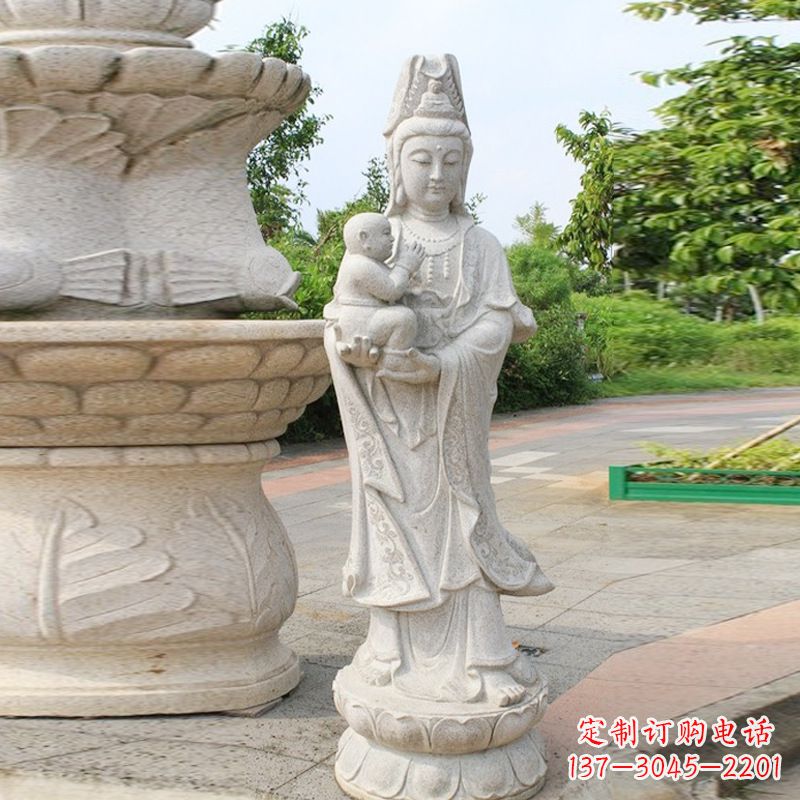 烟台送子观音汉白玉石雕