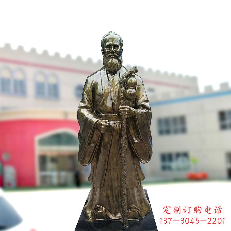 烟台孙思邈仿铜玻璃钢雕塑-医院著名医学人物雕像