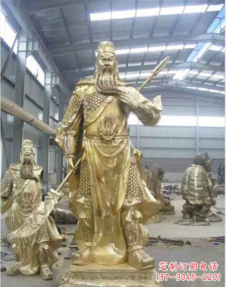 烟台提刀关公武财神雕塑