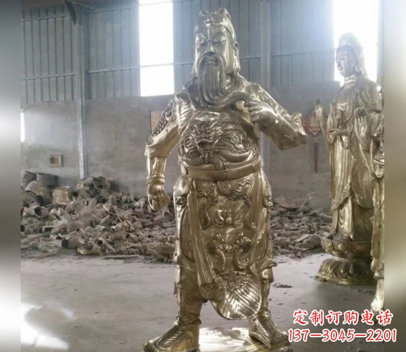 烟台提刀关公武财神铜雕