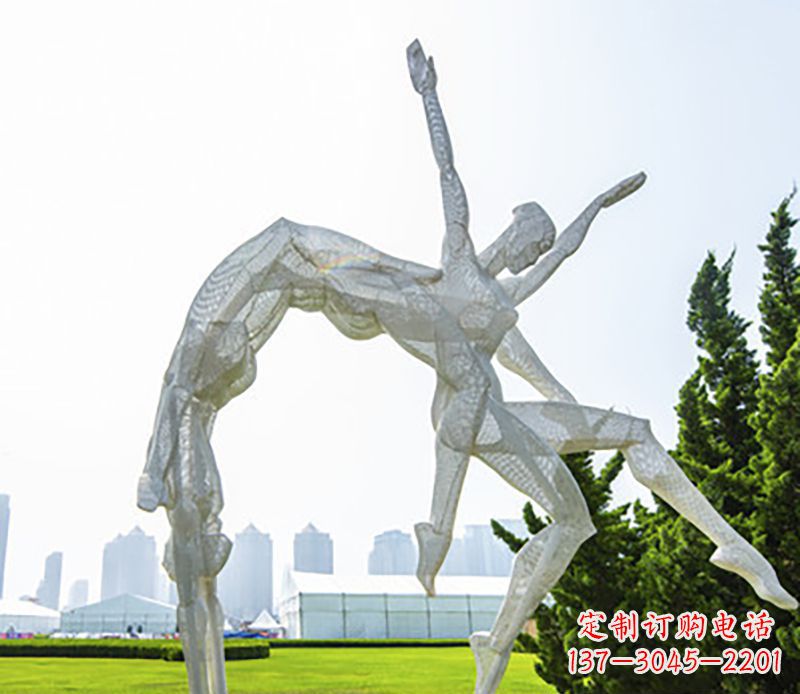 烟台体操运动员不锈钢雕塑