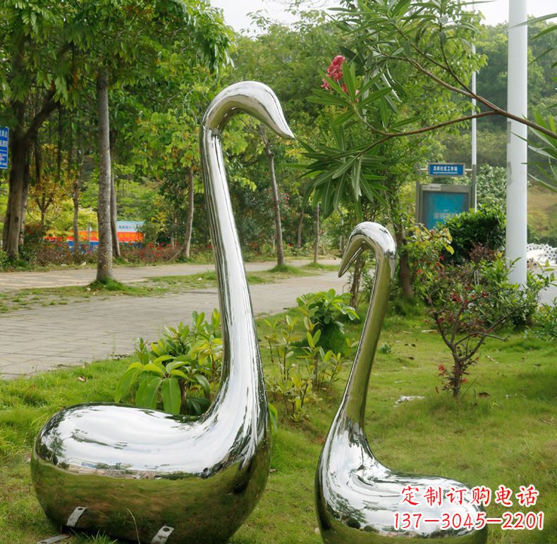 烟台天鹅抽象不锈钢雕塑