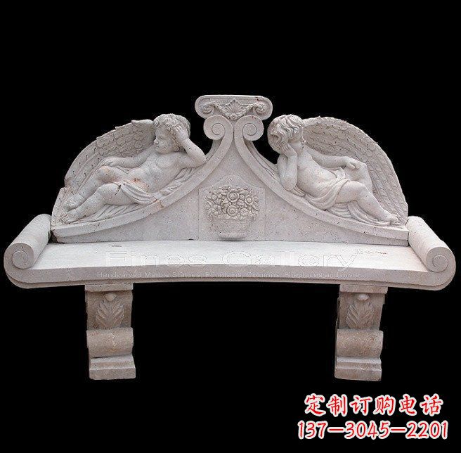 烟台天使石雕座椅公园景观雕塑
