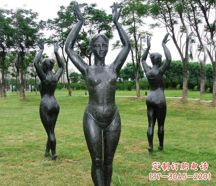 烟台跳芭蕾舞的女孩铜雕
