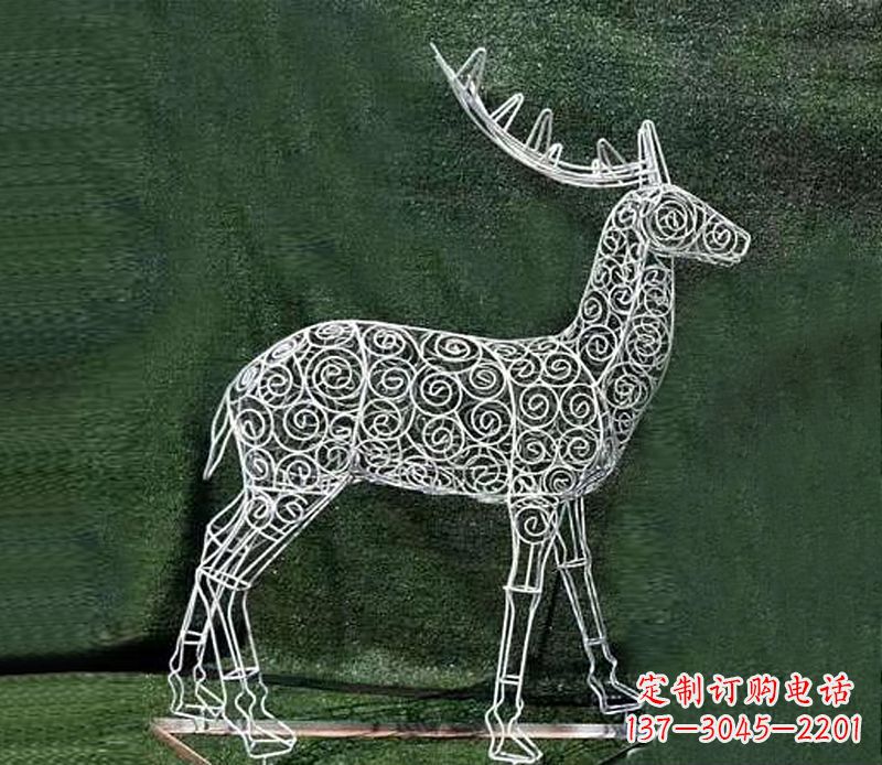 烟台铁艺不锈钢镂空梅花鹿雕塑