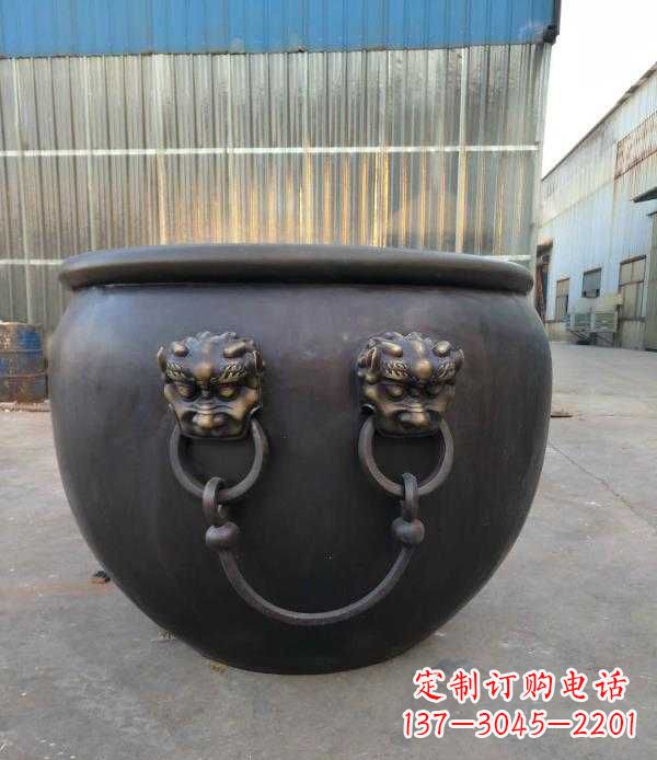 烟台庭院水缸铜雕