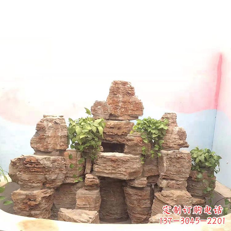 烟台庭院园林假山鱼池