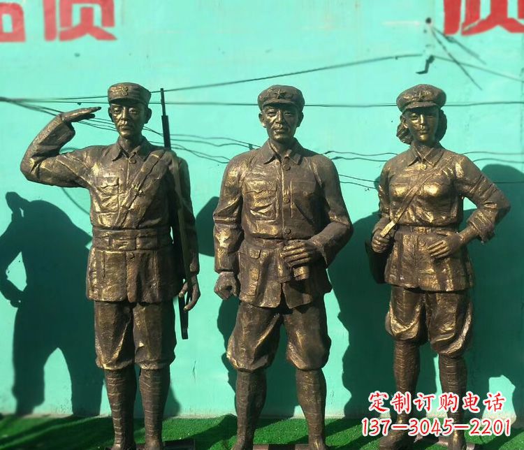 烟台铜雕八路军战士雕塑