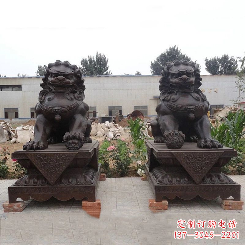 烟台铜雕北京狮子